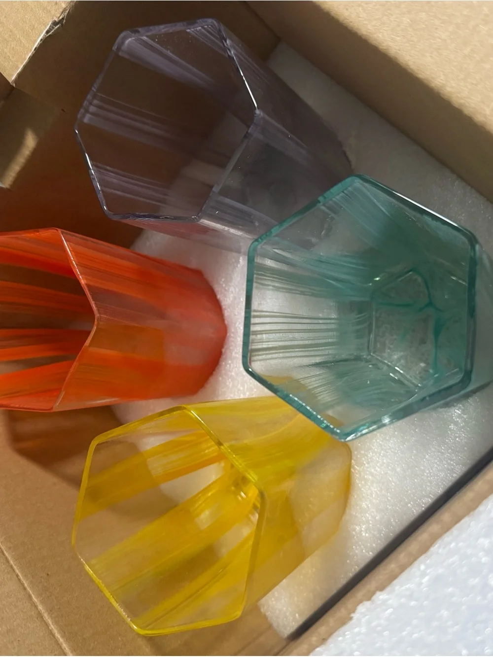 Set of Colorful Striped Glass Tumblers - Yellow, Teal, Orange-DVF for Target